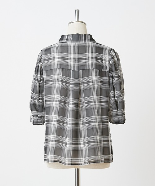 one after another NICE CLAUP（ワンアフターアナザーナイスクラップ）の「シアードット衿ブラウス（シャツ/ブラウス・レディース・ブラック/アイボリー/チェック・FREE）」の22枚目の写真