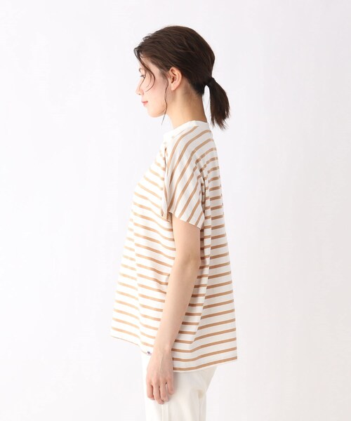SHOO・LA・RUE(シューラルー)の「◆【SHOO ICE/USAコットン】フレンチスリーブボーダーTシャツ(Tシャツ/カットソー・レディース・チャコール/ライトグレー系4/ダークブラウン系4/キャメル・03/02/04)」の8枚目の写真