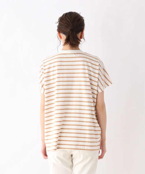 SHOO・LA・RUE(シューラルー)の「◆【SHOO ICE/USAコットン】フレンチスリーブボーダーTシャツ(Tシャツ/カットソー・レディース・チャコール/ライトグレー系4/ダークブラウン系4/キャメル・03/02/04)」の5枚目の写真