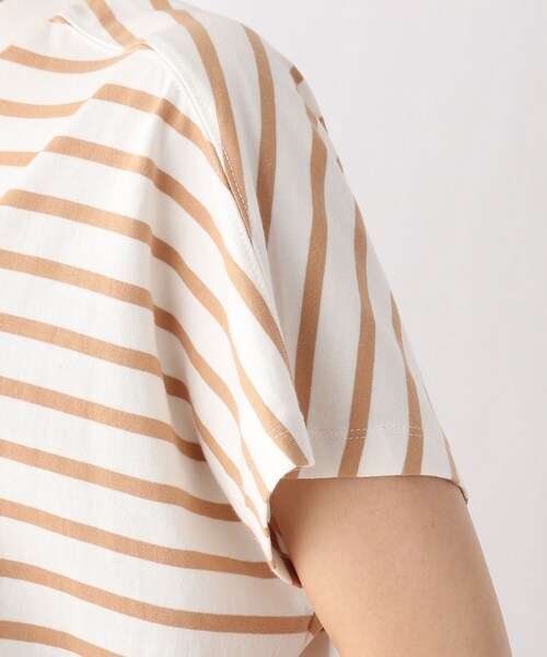 SHOO・LA・RUE(シューラルー)の「◆【SHOO ICE/USAコットン】フレンチスリーブボーダーTシャツ(Tシャツ/カットソー・レディース・チャコール/ライトグレー系4/ダークブラウン系4/キャメル・03/02/04)」の6枚目の写真