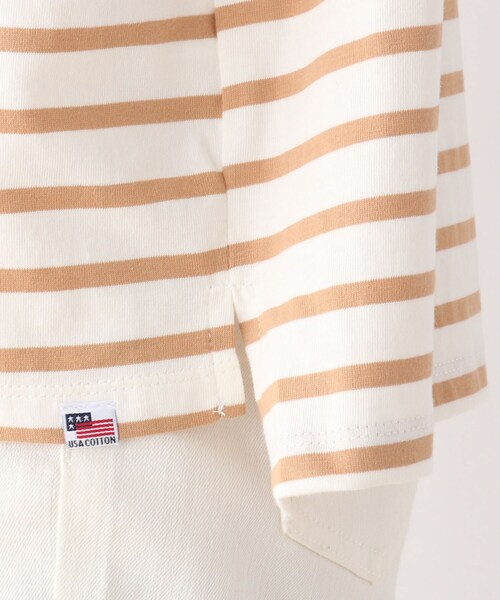 SHOO・LA・RUE(シューラルー)の「◆【SHOO ICE/USAコットン】フレンチスリーブボーダーTシャツ(Tシャツ/カットソー・レディース・チャコール/ライトグレー系4/ダークブラウン系4/キャメル・03/02/04)」の10枚目の写真