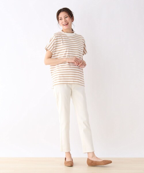 SHOO・LA・RUE(シューラルー)の「◆【SHOO ICE/USAコットン】フレンチスリーブボーダーTシャツ(Tシャツ/カットソー・レディース・チャコール/ライトグレー系4/ダークブラウン系4/キャメル・03/02/04)」の12枚目の写真