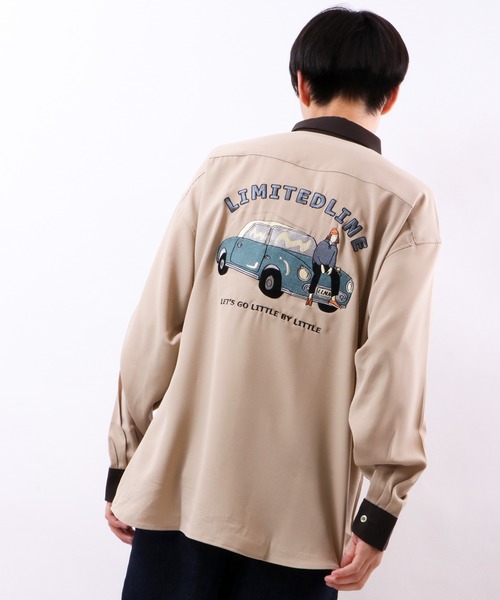 Limited Line Naive Magic（リミテッドラインナイーブマジック）の「ナチュラルストレッチ バックCAR 刺繍シャツ（シャツ/ブラウス・メンズ・ベージュ/ブラウン/ブルー/マルチ/ワイン・M/L）」の3枚目の写真