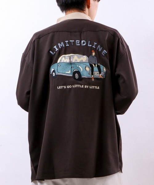 Limited Line Naive Magic（リミテッドラインナイーブマジック）の「ナチュラルストレッチ バックCAR 刺繍シャツ（シャツ/ブラウス・メンズ・ベージュ/ブラウン/ブルー/マルチ/ワイン・M/L）」の2枚目の写真