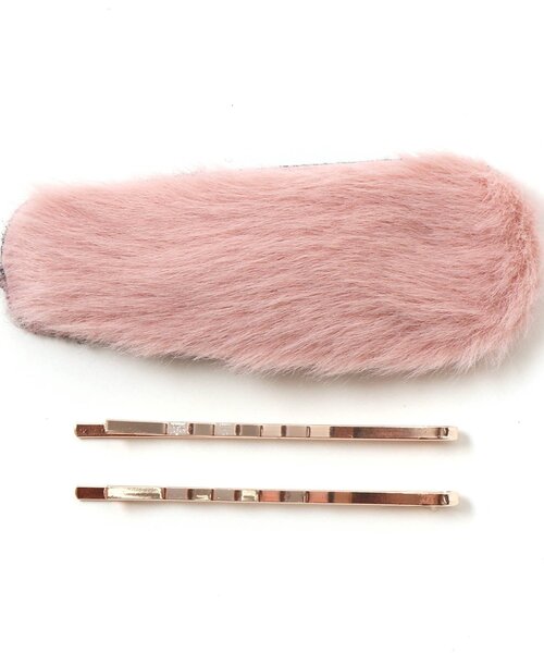 BREEZE（ブリーズ）の「3P ファーヘアピン（ヘアピン・キッズ・ベージュ/グレー/ピンク・FREE）」の3枚目の写真