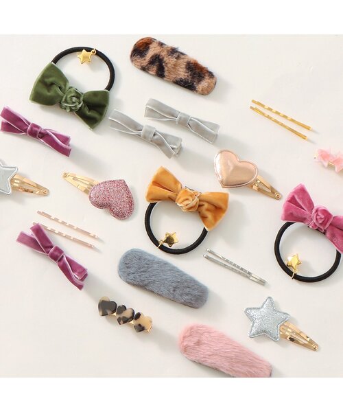 BREEZE（ブリーズ）の「3P ファーヘアピン（ヘアピン・キッズ・ベージュ/グレー/ピンク・FREE）」の4枚目の写真