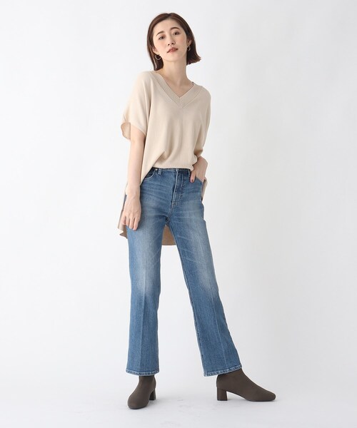 OPAQUE.CLIP(オペークドットクリップ)の「◆スクエアトウニットソックスブーツ【洗える成形インソール/WEB限定サイズ】(ブーツ・レディース・カーキ/ベージュ/ブラック・03/02/01)」の9枚目の写真