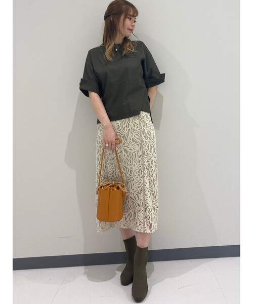 OPAQUE.CLIP(オペークドットクリップ)の「◆スクエアトウニットソックスブーツ【洗える成形インソール/WEB限定サイズ】(ブーツ・レディース・カーキ/ベージュ/ブラック・03/02/01)」の16枚目の写真