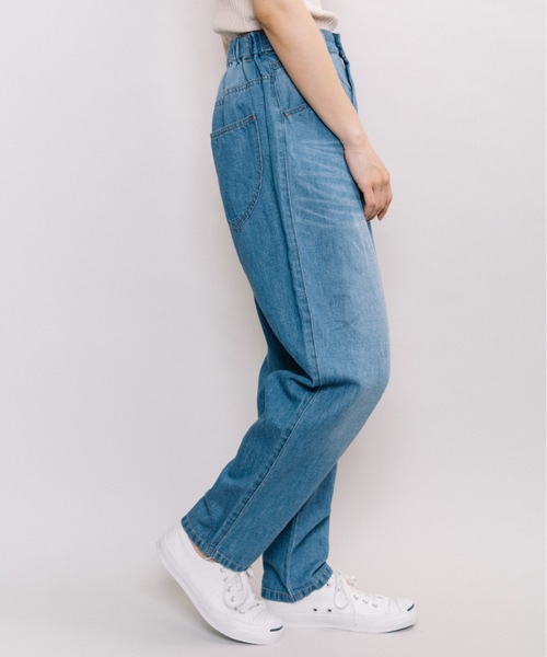 refinedworks(リファインドワークス)の「デニム・テーパードパンツ(デニムパンツ・レディース・ブルー/インディゴブルー・FREE)」の6枚目の写真