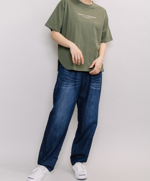 refinedworks(リファインドワークス)の「デニム・テーパードパンツ(デニムパンツ・レディース・ブルー/インディゴブルー・FREE)」の22枚目の写真