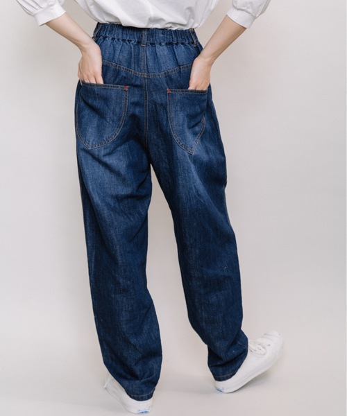 refinedworks(リファインドワークス)の「デニム・テーパードパンツ(デニムパンツ・レディース・ブルー/インディゴブルー・FREE)」の9枚目の写真