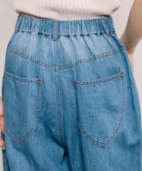 refinedworks(リファインドワークス)の「デニム・テーパードパンツ(デニムパンツ・レディース・ブルー/インディゴブルー・FREE)」の12枚目の写真