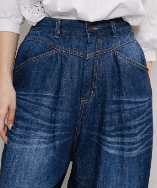 refinedworks(リファインドワークス)の「デニム・テーパードパンツ(デニムパンツ・レディース・ブルー/インディゴブルー・FREE)」の10枚目の写真