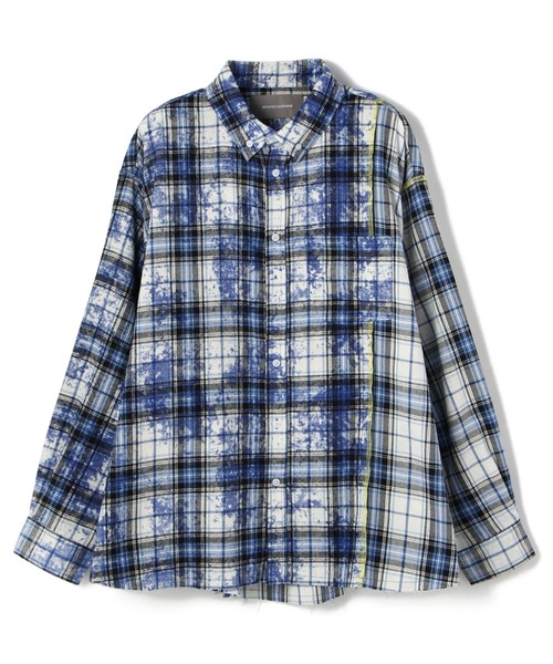 A4A（エーフォーエー）の「A4A/エーフォーエー/ブリーチ加工切り替えネルシャツ（シャツ/ブラウス・メンズ・レッド/ブルー/グリーン・FREE）」の3枚目の写真