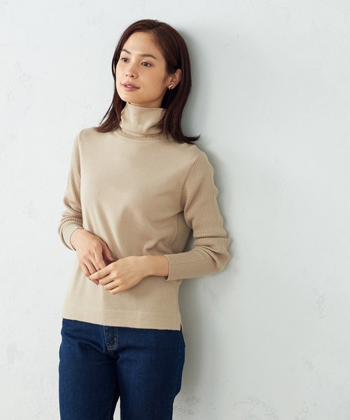 COMME CA ISM(コムサイズム)の「タートルネック ニットプルオーバー(ニット/セーター・レディース・ブラック/ベージュ/グレー/サックスブルー・SMALL/MEDIUM/LARGE)」の12枚目の写真