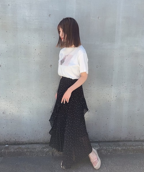 ADIRA（アディラ）の「ランダムプリーツスカート（スカート・レディース・ブラック/ベージュ・MEDIUM）」の17枚目の写真