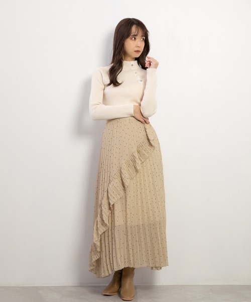 ADIRA（アディラ）の「ランダムプリーツスカート（スカート・レディース・ブラック/ベージュ・MEDIUM）」の19枚目の写真