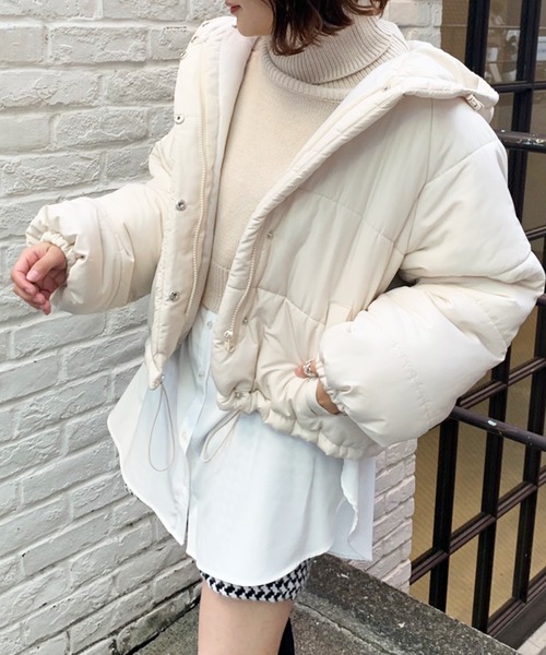 OLIVE des OLIVE（オリーブデオリーブ）の「冬マスト！あったか。ナカワタブルゾン（ブルゾン・レディース・ブラック/ベージュ/アイボリー/ライトブラウン・FREE）」の2枚目の写真