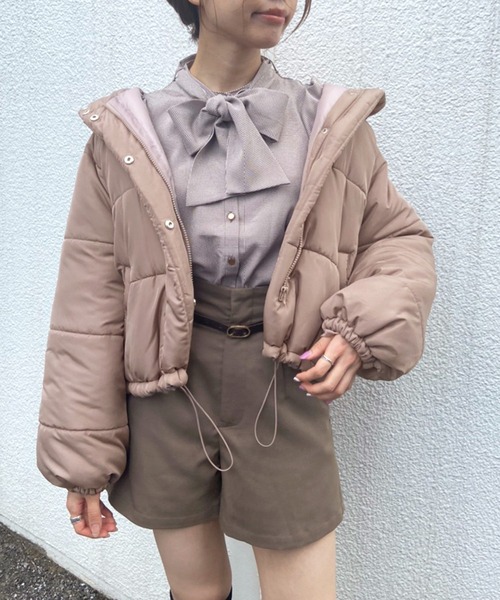 OLIVE des OLIVE（オリーブデオリーブ）の「冬マスト！あったか。ナカワタブルゾン（ブルゾン・レディース・ブラック/ベージュ/アイボリー/ライトブラウン・FREE）」の10枚目の写真