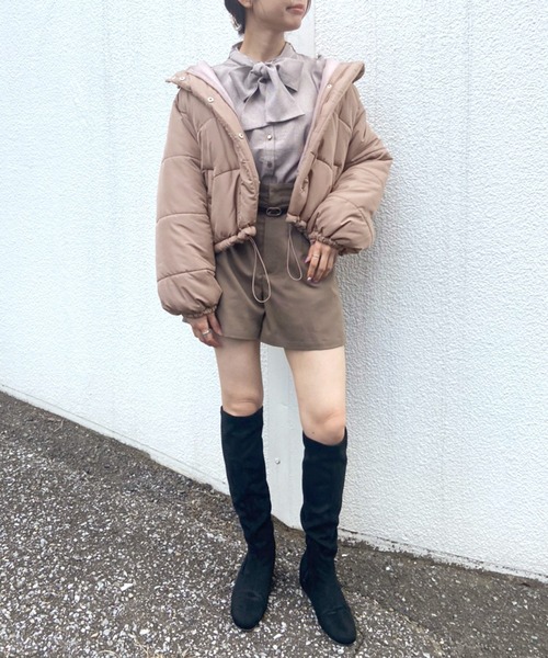 OLIVE des OLIVE（オリーブデオリーブ）の「冬マスト！あったか。ナカワタブルゾン（ブルゾン・レディース・ブラック/ベージュ/アイボリー/ライトブラウン・FREE）」の11枚目の写真