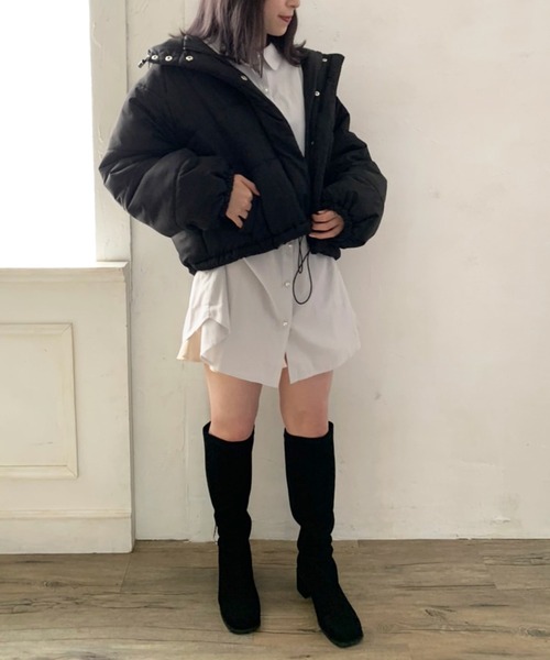 OLIVE des OLIVE（オリーブデオリーブ）の「冬マスト！あったか。ナカワタブルゾン（ブルゾン・レディース・ブラック/ベージュ/アイボリー/ライトブラウン・FREE）」の9枚目の写真