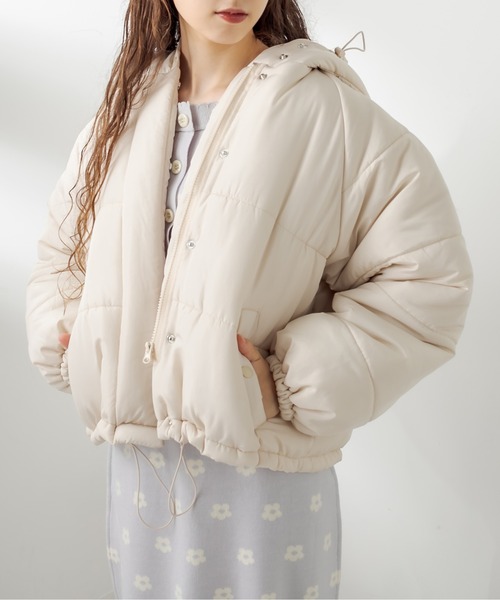 OLIVE des OLIVE（オリーブデオリーブ）の「冬マスト！あったか。ナカワタブルゾン（ブルゾン・レディース・ブラック/ベージュ/アイボリー/ライトブラウン・FREE）」の14枚目の写真