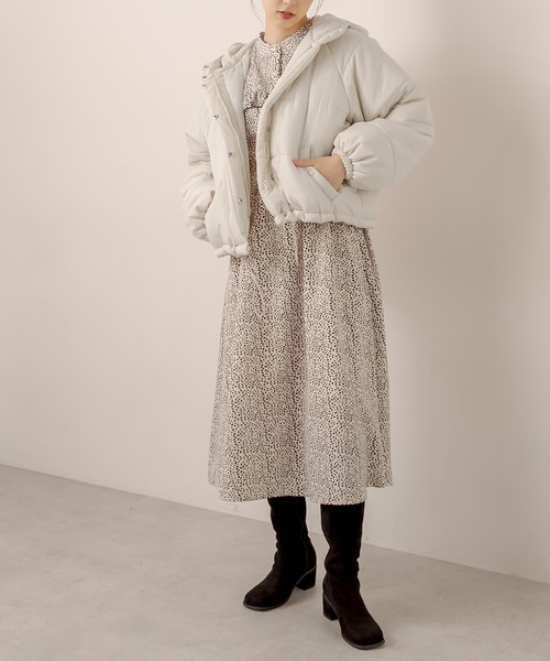 OLIVE des OLIVE（オリーブデオリーブ）の「冬マスト！あったか。ナカワタブルゾン（ブルゾン・レディース・ブラック/ベージュ/アイボリー/ライトブラウン・FREE）」の7枚目の写真