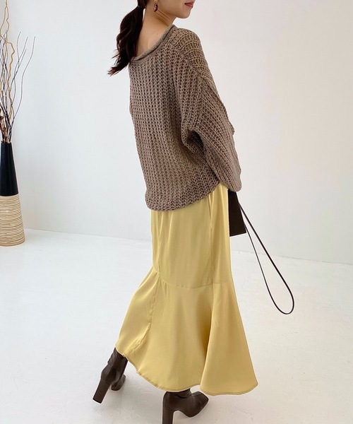 StyleSea(スタイルシー)の「サテンマーメイドスカート(スカート・レディース・ブラック/ベージュ/ブラウン/イエロー・FREE)」の17枚目の写真