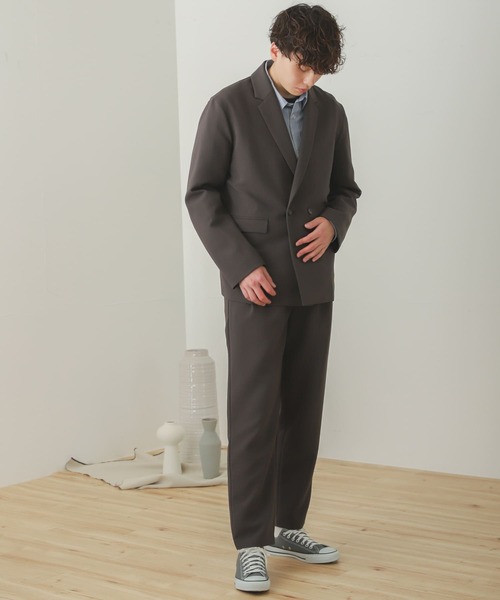 SENSE OF PLACE by URBAN RESEARCH（センスオブプレイスバイアーバンリサーチ）の「『セットアップ対応』ダブルタックテーパードスラックスB（スラックス・メンズ・チャコールグレー/ブラウン/ベージュ・LARGE/MEDIUM）」の17枚目の写真