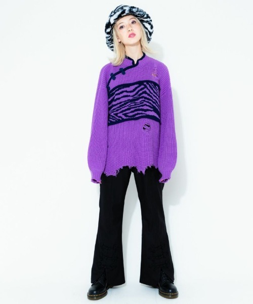 Candy Stripper（キャンディストリッパー）の「CHINA CRASH ニット（ニット/セーター・レディース・ブラック/ブルー/パープル・2）」の10枚目の写真