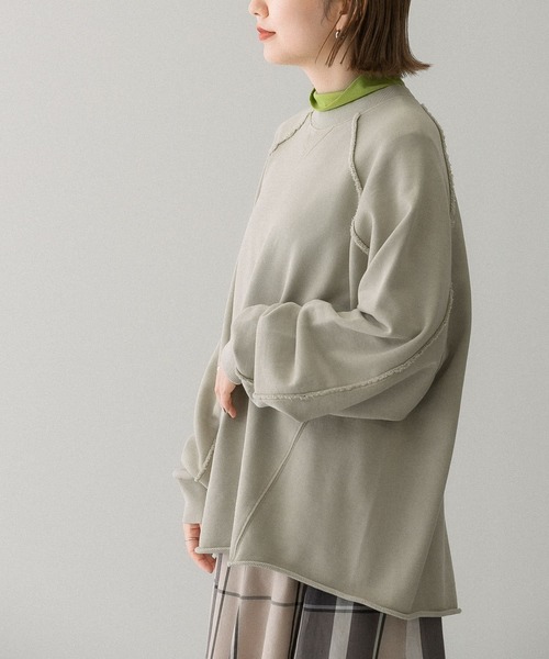 KBF（ケイビーエフ）の「ULTRA THERMOリメイクスウェット（スウェット・レディース・ベージュ系その他/ピンク/チャコールグレー・ONE）」の7枚目の写真