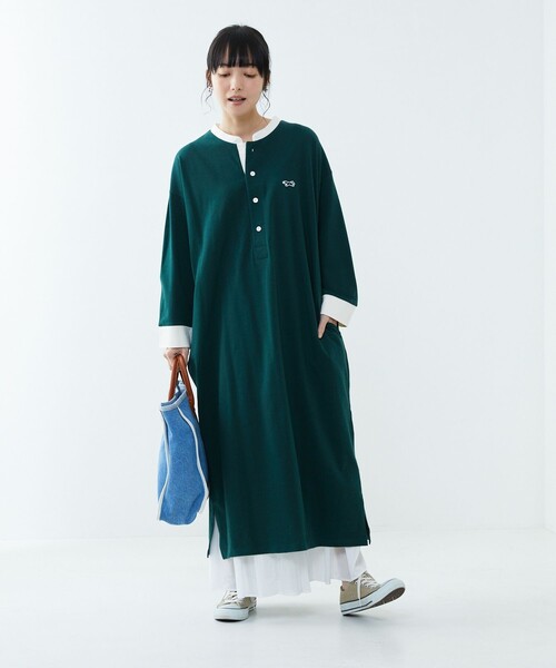 FREAK'S STORE（フリークスストア）の「TOWN CRAFT × FREAK'S STORE/タウンクラフト　別注 クレリックワンピース（ワンピース・レディース・ネイビー/オフホワイト/その他13/ブラック/ブルーグリーン/ナチュラル/グリーン/チャコールグレー・ﾌﾘ-）」の11枚目の写真
