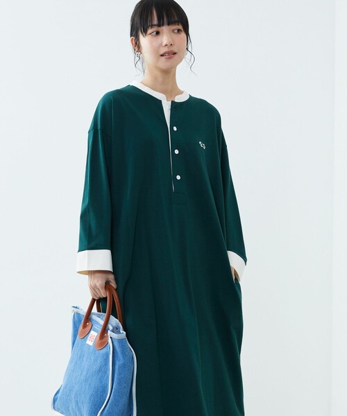 FREAK'S STORE（フリークスストア）の「TOWN CRAFT × FREAK'S STORE/タウンクラフト　別注 クレリックワンピース（ワンピース・レディース・ネイビー/オフホワイト/その他13/ブラック/ブルーグリーン/ナチュラル/グリーン/チャコールグレー・ﾌﾘ-）」の12枚目の写真