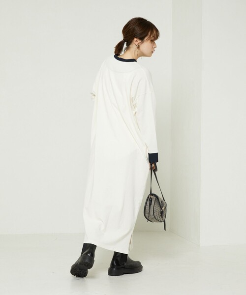 FREAK'S STORE（フリークスストア）の「TOWN CRAFT × FREAK'S STORE/タウンクラフト　別注 クレリックワンピース（ワンピース・レディース・ネイビー/オフホワイト/その他13/ブラック/ブルーグリーン/ナチュラル/グリーン/チャコールグレー・ﾌﾘ-）」の16枚目の写真