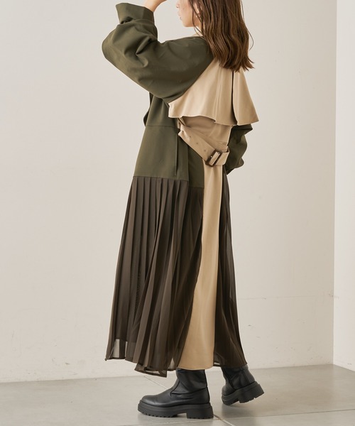 Chico（チコ）の「アシメプリーツデザイントレンチコート（トレンチコート・レディース・ベージュ/カーキ・FREE）」の6枚目の写真