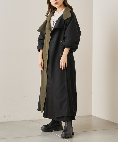 Chico（チコ）の「アシメプリーツデザイントレンチコート（トレンチコート・レディース・ベージュ/カーキ・FREE）」の21枚目の写真