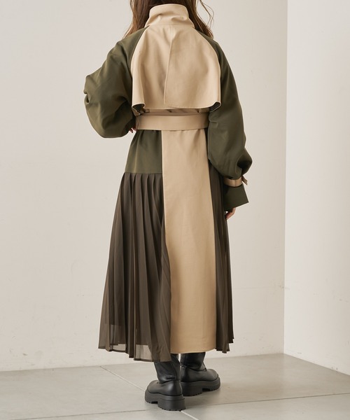 Chico（チコ）の「アシメプリーツデザイントレンチコート（トレンチコート・レディース・ベージュ/カーキ・FREE）」の8枚目の写真
