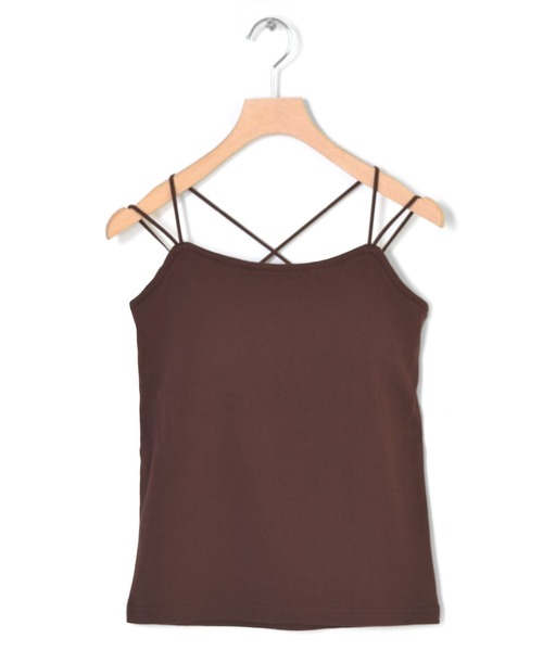 w closet（ダブルクローゼット）の「カップ付きキャミソール（キャミソール・レディース・ブラック/ダークグリーン/ブラウン/オフホワイト/ライム/パープル系その他/オレンジ/ラベンダー/グレイッシュベージュ・FREE）」の16枚目の写真