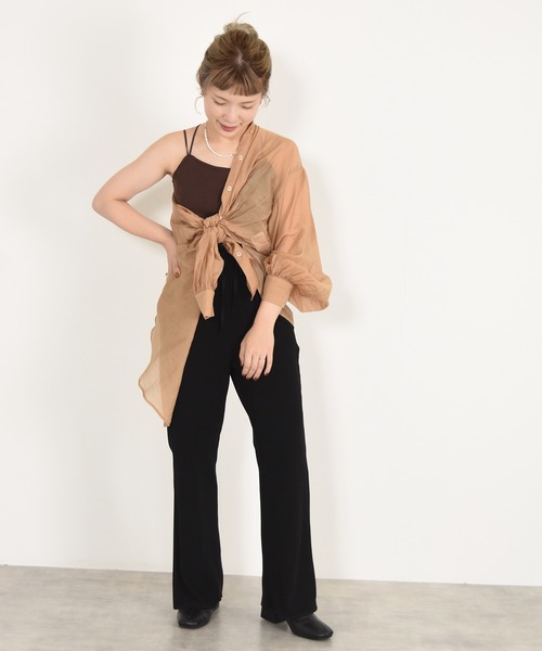 w closet（ダブルクローゼット）の「カップ付きキャミソール（キャミソール・レディース・ブラック/ダークグリーン/ブラウン/オフホワイト/ライム/パープル系その他/オレンジ/ラベンダー/グレイッシュベージュ・FREE）」の21枚目の写真