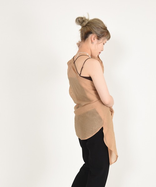 w closet（ダブルクローゼット）の「カップ付きキャミソール（キャミソール・レディース・ブラック/ダークグリーン/ブラウン/オフホワイト/ライム/パープル系その他/オレンジ/ラベンダー/グレイッシュベージュ・FREE）」の10枚目の写真