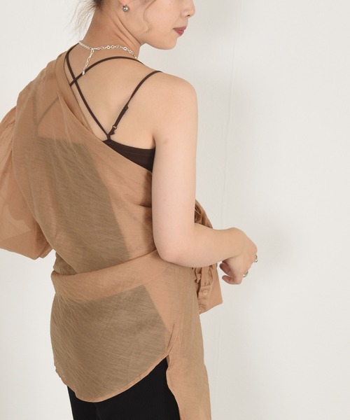 w closet（ダブルクローゼット）の「カップ付きキャミソール（キャミソール・レディース・ブラック/ダークグリーン/ブラウン/オフホワイト/ライム/パープル系その他/オレンジ/ラベンダー/グレイッシュベージュ・FREE）」の17枚目の写真