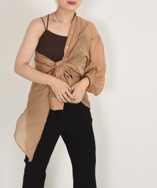 w closet（ダブルクローゼット）の「カップ付きキャミソール（キャミソール・レディース・ブラック/ダークグリーン/ブラウン/オフホワイト/ライム/パープル系その他/オレンジ/ラベンダー/グレイッシュベージュ・FREE）」の19枚目の写真