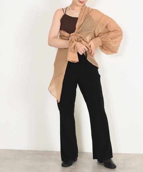 w closet（ダブルクローゼット）の「カップ付きキャミソール（キャミソール・レディース・ブラック/ダークグリーン/ブラウン/オフホワイト/ライム/パープル系その他/オレンジ/ラベンダー/グレイッシュベージュ・FREE）」の15枚目の写真