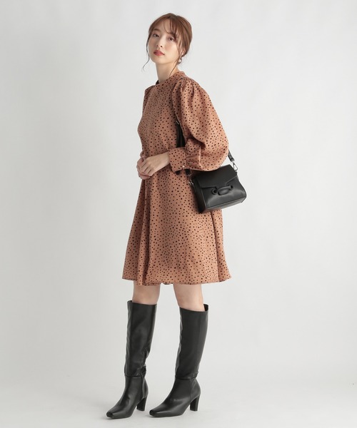 Andemiu（アンデミュウ）の「ドットガラミニワンピース239230（ワンピース・レディース・ブラック/ブラウン/ベージュ・FREE）」の12枚目の写真