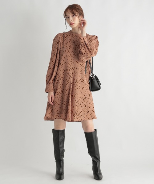 Andemiu（アンデミュウ）の「ドットガラミニワンピース239230（ワンピース・レディース・ブラック/ブラウン/ベージュ・FREE）」の16枚目の写真