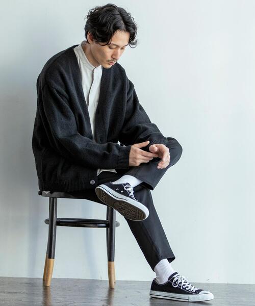 coen（コーエン）の「モヘアタッチニットVネックルーズカーディガン（カーディガン/ボレロ・メンズ・グレー/ブラック・MEDIUM/X-LARGE/SMALL/LARGE）」の11枚目の写真