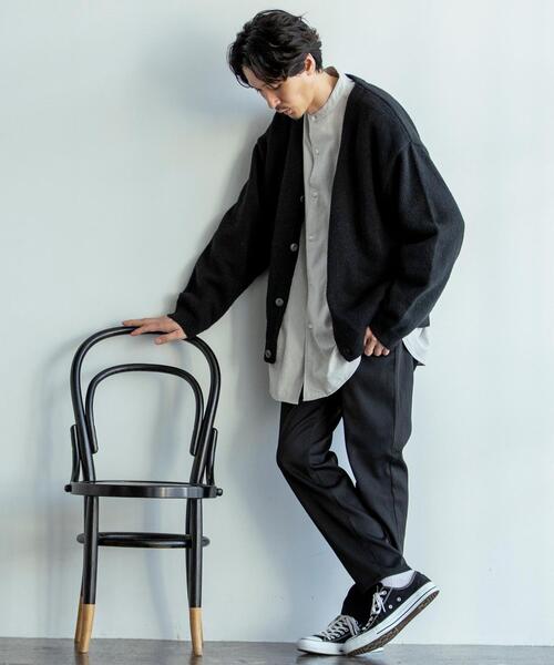 coen（コーエン）の「モヘアタッチニットVネックルーズカーディガン（カーディガン/ボレロ・メンズ・グレー/ブラック・MEDIUM/X-LARGE/SMALL/LARGE）」の13枚目の写真