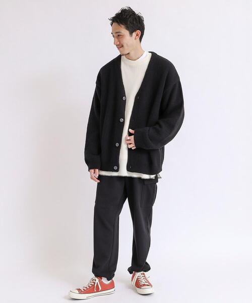 coen（コーエン）の「モヘアタッチニットVネックルーズカーディガン（カーディガン/ボレロ・メンズ・グレー/ブラック・MEDIUM/X-LARGE/SMALL/LARGE）」の5枚目の写真