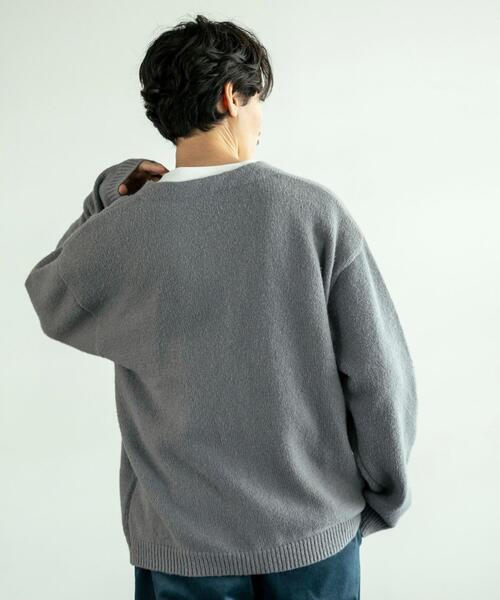 coen（コーエン）の「モヘアタッチニットVネックルーズカーディガン（カーディガン/ボレロ・メンズ・グレー/ブラック・MEDIUM/X-LARGE/SMALL/LARGE）」の19枚目の写真