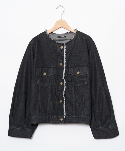 AS KNOW AS PINKY(アズノゥアズピンキー)の「袖ポワ可憐なデニムジャケット(デニムジャケット・レディース・ブラック/ブルー・FREE)」の7枚目の写真